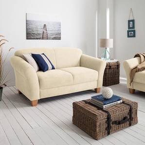 Sofa 2-Sitzer Webstoff Beige/Creme Webstoff 163 x 84 x 89cm Natur
