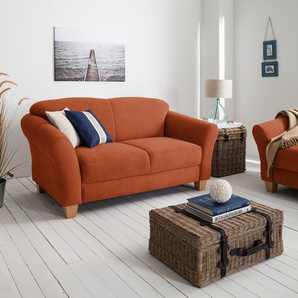 Sofa 2-Sitzer Webstoff Braun/Honigbraun Webstoff 163 x 84 x 89cm Natur