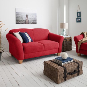 Ars Natura Sofa Cebu 2-Sitzer Rot Webstoff 163x84x89 cm