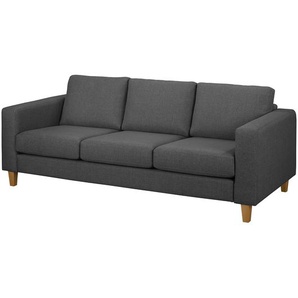 Ars Natura Sofa Maison 3-Sitzer Dunkelgrau Webstoff 210x68x87 cm