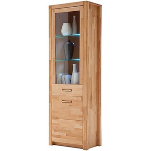Standvitrine 66 x 203 x 40cm Türanschlag links Braun/Kernbuche