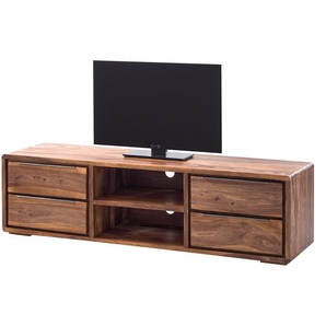 TV-Lowboard I Massivholz Sheesham, lackiert Braun 180 x 50 x 50cm