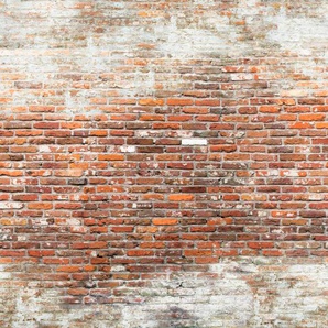 ART FOR THE HOME Fototapete Brick wall 2 Tapeten 300 cm Länge Gr. B/L: 3 m x 3 m, rot (rot, beige) Fototapeten Steinoptik