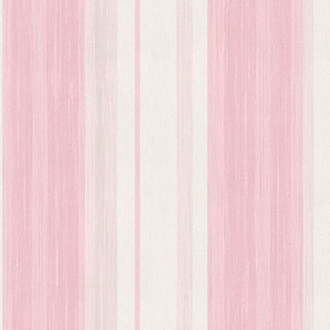 Art for the home Vliestapete Streifen, Streifen, (1 St), Rosa/Weiss - 10m x 53 cm