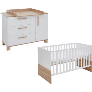 arthur berndt Babymöbel-Set Babyzimmer Set »Jana« 2-teilig, (Spar-Set, 2-tlg), bestehend aus Kinderbett und Wickelkommode