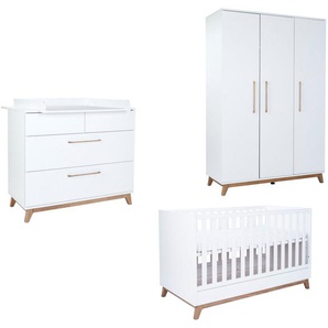 arthur berndt Babymöbel-Set Babyzimmer Set »Lina« 3-teilig, (Spar-Set, 3-tlg., Das Set besteht aus Kleiderschrank, Kinderbett und Wickelkommode)