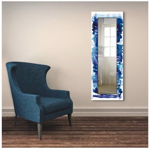 Artland Dekospiegel Aquarell in blau, gerahmter Ganzkörperspiegel, Wandspiegel, mit Motivrahmen, Landhaus