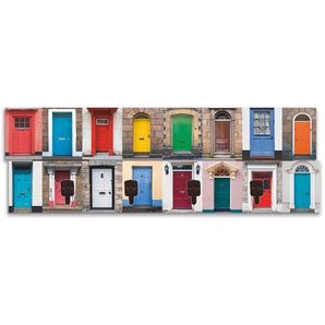 Artland Garderobenleiste Fotocollage von 32 bunten Haustüren, teilmontiert