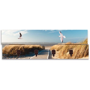 Artland Garderobenleiste Nordseestrand auf Langeoog mit Möwen, teilmontiert