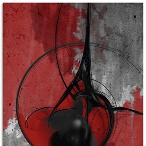 Artland Glasbild Abstrakt in rot und schwarz, Gegenstandslos (1 St), in verschiedenen Größen
