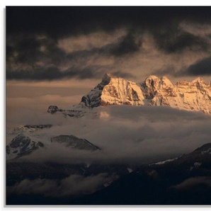 Artland Glasbild Dents du Midi, Schweizer Berge, Berge (1 St), in verschiedenen Größen