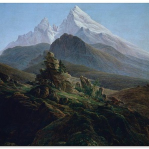 Artland Glasbild Der Watzmann. Um 1824, Berge (1 St), in verschiedenen Größen