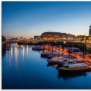 Artland Glasbild Hamburg Hafen Panorama mit Michel, Deutschland (1 St), in verschiedenen Größen