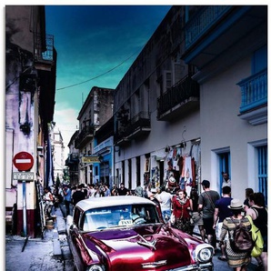 Artland Glasbild Leben in Havanna, Auto (1 St), in verschiedenen Größen