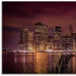 Artland Glasbild New York City Impression bei Nacht I, Amerika (1 St), in verschiedenen Größen