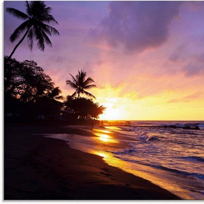 Artland Glasbild Tropischer Strand, Sonnenaufgang & -untergang (1 St), in verschiedenen Größen