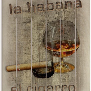 Holzbild ARTLAND Havanna - Die Zigarre Bilder Gr. B/H/T: 60 cm x 80 cm x 2,4 cm, Holzbild Zigarren Hochformat, 1 St., braun Holzbilder