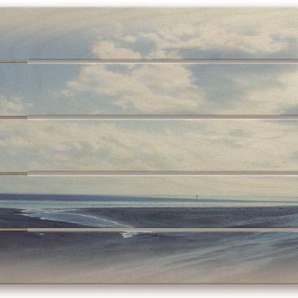Holzbild ARTLAND St. Peter-Ording Bilder Gr. B/H/T: 125 cm x 50 cm x 2,4 cm, Holzbild Strandbilder Querformat, 1 St., blau Holzbilder