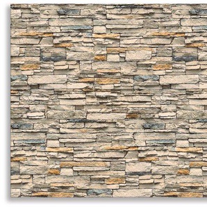 Artland Küchenrückwand Braune alte Ziegelmauer, (1-tlg), Alu Spritzschutz mit Klebeband, einfache Montage