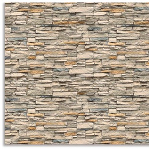 Artland Küchenrückwand Braune alte Ziegelmauer, (1-tlg), Alu Spritzschutz mit Klebeband, einfache Montage