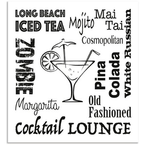 Artland Küchenrückwand Cocktail Lounge, (1-tlg), Alu Spritzschutz mit Klebeband, einfache Montage