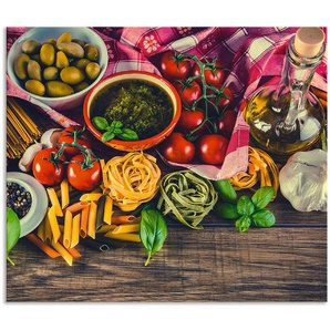 Artland Küchenrückwand Italienisch mediterrane Lebensmittel, (1-tlg), Alu Spritzschutz mit Klebeband, einfache Montage