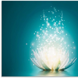 Artland Küchenrückwand Magie der Lotus-Blume, (1-tlg), Alu Spritzschutz mit Klebeband, einfache Montage