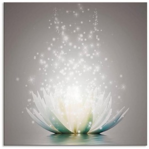 Artland Küchenrückwand Magie der Lotus-Blume, (1-tlg), Alu Spritzschutz mit Klebeband, einfache Montage