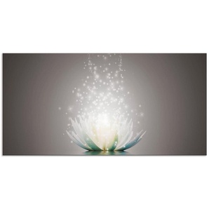 Artland Küchenrückwand Magie der Lotus-Blume, (1-tlg), Alu Spritzschutz mit Klebeband, einfache Montage