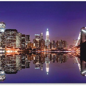 Artland Küchenrückwand New York Skyline, (1-tlg), Alu Spritzschutz mit Klebeband, einfache Montage