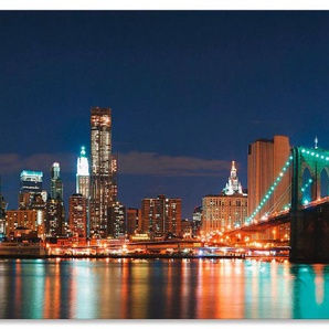 Artland Küchenrückwand New York Skyline Brooklyn Bridge, (1-tlg), Alu Spritzschutz mit Klebeband, einfache Montage