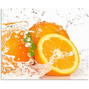 Artland Küchenrückwand Orange mit Spritzwasser, (1-tlg), Alu Spritzschutz mit Klebeband, einfache Montage