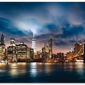 Artland Küchenrückwand Sonnenaufgang über Manhattan, (1-tlg), Alu Spritzschutz mit Klebeband, einfache Montage