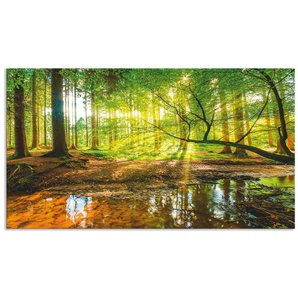 Artland Küchenrückwand Wald mit Bach, (1-tlg), Alu Spritzschutz mit Klebeband, einfache Montage
