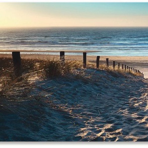 Artland Küchenrückwand Weg zum Nordseestrand Sonnenuntergang, (1-tlg), Alu Spritzschutz mit Klebeband, einfache Montage
