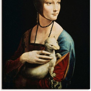 Artland Wandbild Dame mit dem Hermelin Porträt, Frau (1 St), als Leinwandbild, Poster, Wandaufkleber in verschied. Größen