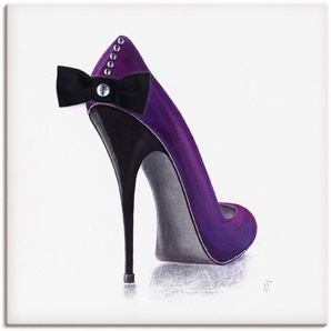 Artland Leinwandbild Damenschuh - Violettes Modell, Modebilder (1 St), auf Keilrahmen gespannt
