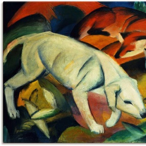 Artland Wandbild Drei Tiere (Hund Fuchs und Katze). 1912, Haustiere (1 St), als Leinwandbild, Wandaufkleber in verschied. Größen