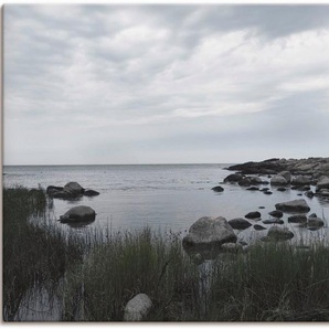 Artland Wandbild Einsame Bucht am Meer, Gewässer (1 St), als Leinwandbild, Wandaufkleber oder Poster in versch. Größen