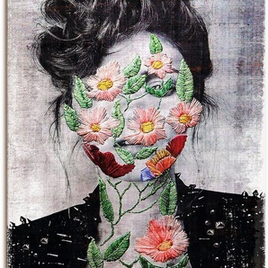 Artland Leinwandbild Flower Face, Portrait (1 St), auf Keilrahmen gespannt