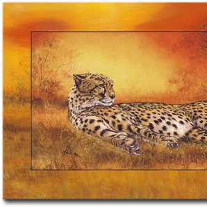 Wandbild ARTLAND Gepard Bilder Gr. B/H: 116,4 cm x 66,4 cm, Wandbild Wildtiere, 1 St., orange Kunstdrucke