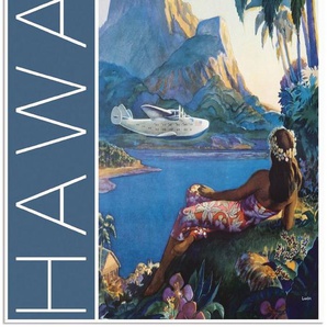 Artland Wandbild Hawaii Vintage Reiseplakat, Amerika (1 St), als Alubild, Leinwandbild, Wandaufkleber oder Poster in versch. Größen