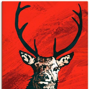 Artland Wandbild Hirsch, Wildtiere (1 St), als Leinwandbild, Poster in verschied. Größen
