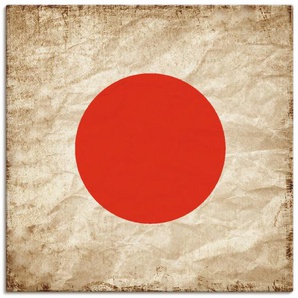 Artland Wandbild Japanische Flagge Japan Symbol, Zeichen (1 St), als Leinwandbild, Wandaufkleber in verschied. Größen