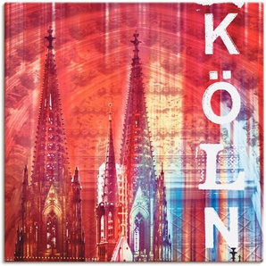 Artland Leinwandbild Köln Skyline Collage II, Gebäude (1 St), auf Keilrahmen gespannt