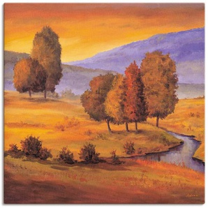 Artland Leinwandbild Sonnige Landschaft II, Felder (1 St), auf Keilrahmen gespannt