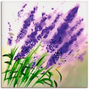 Artland Leinwandbild Lavendel-aquarell, Blumen (1 St), auf Keilrahmen gespannt