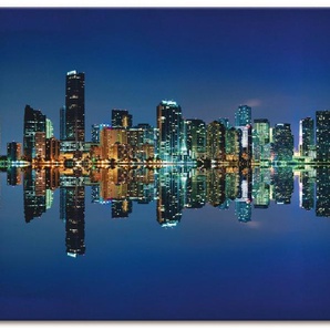 Artland Leinwandbild Miami Skyline, Amerika (1 St), auf Keilrahmen gespannt