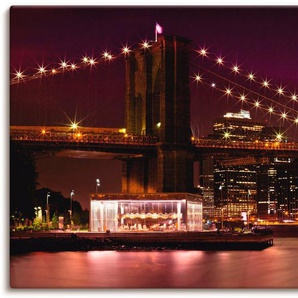 Artland Wandbild Nächtliche Skyline Manhattan II, Amerika (1 St), als Alubild, Leinwandbild, Wandaufkleber oder Poster in versch. Größen