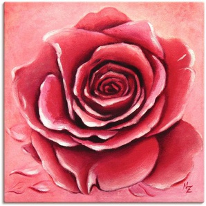 Artland Wandbild Rote Rose handgemalt, Blumen (1 St), als Alubild, Outdoorbild, Leinwandbild, Wandaufkleber, versch. Größen